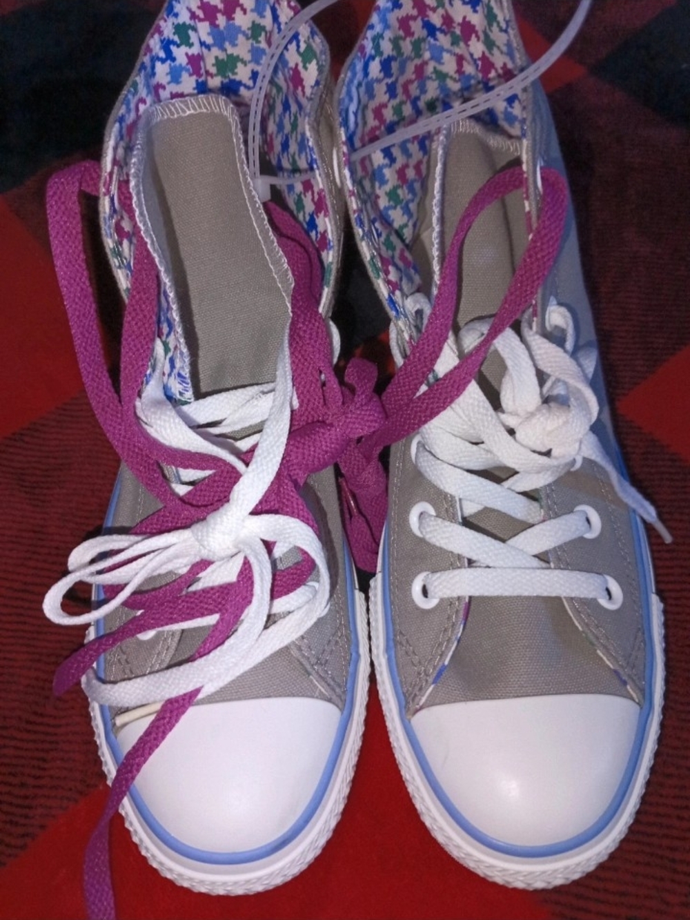 Converse Low-Top Canvas Sneakers with Dual Pink and White Laces